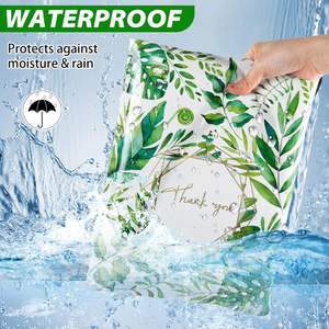 ถุงโพลีเมลเลอร์ขอบคุณ 100 แพ็ค ขนาด 25x33 ซม. ปิดผนึกด้วยกาวในตัว พิมพ์ลายใบไม้เขตร้อนสีเขียว - Product Image 5