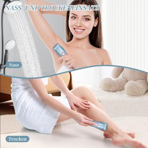 Rasoir électrique sans fil rechargeable par USB pour femmes, rasage indolore humide/sec, double lame, lumière LED pour le visage, les jambes, les aisselles, les zones du bikini - Product Image 3