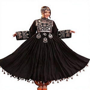 2026 Vintage Work Afghan Kuchi <b>Dress</b> for Women Handmade Traditional Embroidery Diamond Solid Pashtun Culture Wedding <b>Dresses</b> - Product Image 1