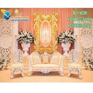 Conjunto de sofás de estilo occidental para boda, conjunto de sofás blanco para escenario de boda, mobiliario de escenario para recepción impresionante - Product Image 1