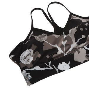 Venta al por mayor ligero de la señora de dos colores gimnasio Fitness Yoga Bra Top Opción de logotipo personalizado - Product Image 3