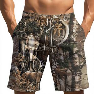 Pantalones Cortos Casuales Unisex de Lona para Hombre, con Logotipo Personalizado, Cierre con Cordón Ajustable, Resistentes al Viento, 100% Poliéster - Product Image 1