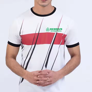 T-shirt d'été en polyester/coton à col rond, coupe classique, grandes tailles pour hommes, personnalisable, haute qualité, écologique, séchage rapide, anti-boulochage - Product Image 2