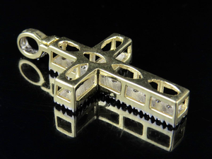 Colgante de Cruz Religiosa de Plata de Ley Chapada en Oro con Moissanita VVS de 1.3 CT, Estilo Hip Hop, para Hombre - Product Image 5