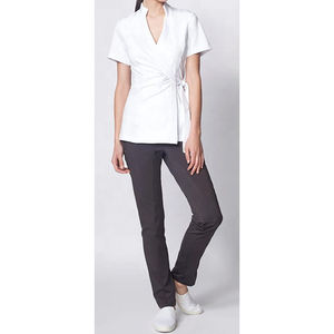 Tenue de travail de salon personnalisée avec logo, tunique à fermeture éclair, mode spa, femmes, hôpital, jogging, infirmière, ensemble de blouses médicales 2 pièces pour femme - Product Image 4