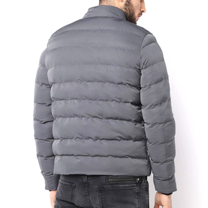 2024 chaqueta de invierno larga informal para hombre, acolchada transpirable a la moda con cuello levantado, lona con logotipo personalizado para uso en exteriores - Product Image 5