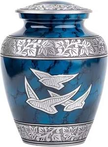 Urne funéraire élégante et moderne en aluminium, fabriquée à la main, avec un design décoratif personnalisé pour une utilisation comme vase sur table funéraire - Product Image 3