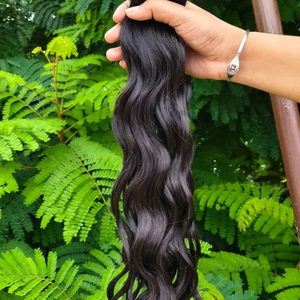 Extensions de cheveux humains naturels de qualité supérieure 100g Cheveux vierges indiens du temple Remy Double trame Machine Bundles-3 pièces MOQ Toutes les couleurs - Product Image 5