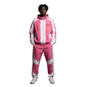 Men Windbreaker Tracksuit Lightweight <b>Athletic</b> Outfit Breathable Running Jacket Comfortable Jogger Pants Outdoor Sportswear - Product Image 1
