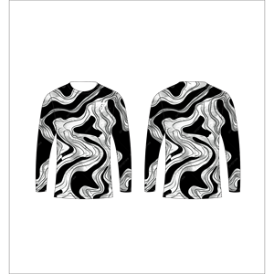 Camiseta de Manga Larga con Camuflaje Blanco y Negro Personalizada para Hombre, Estampado Abstracto de Mármol, Trackstar OEM, Marca Privada TSI-G05-P0827 - Product Image 1