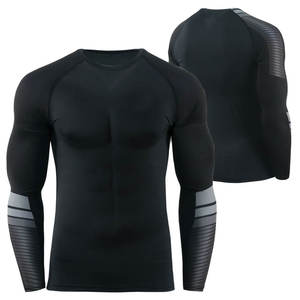 Best Selling <b>Men's</b> Full Sleeve Rash Guard Sports Top Quick Dry UV Protection Compression Surf <b>Swim</b> <b>Shirt</b> Front Logo Breathable - Product Image 1