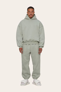 Sudadera con capucha con logotipo personalizado de 500g/m2, 100% de algodón, patrón sólido, hombros caídos, diseño de gran tamaño para invierno - Product Image 2