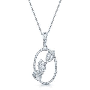 Collar con Colgante de Diamante Rosa VVS Cultivado en Laboratorio, Forma Ovalada Clásica, Chapado en Oro Rosa de 12k, Cadena Cubana, Estilo Hip Hop, Regalo para Mujer - Product Image 2