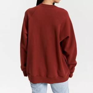 Jersey de manga larga con cuello redondo para mujer, jersey de color liso de alta calidad, ropa de calle vintage, sudadera - Product Image 2