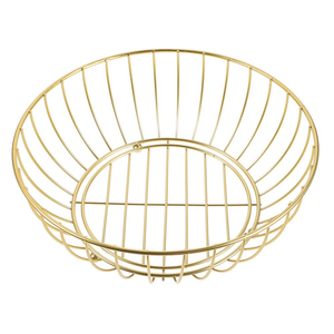Cesta de Alambre Metálica Redonda de Último Diseño, Cesta de Almacenamiento con Asa, Estilo Vintage, Organizador de Cocina - Product Image 5