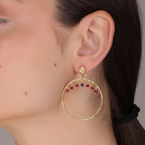 Pendientes de gota multicolores de moda DUA, joyería de latón chapada en oro de 18 quilates hecha a mano para ocasiones de boda - Product Image 5