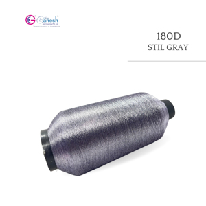 High Tenacity <b>Metallic</b> Steel Gray <b>Yarn</b> Embroidery Jari Lurex Polyester <b>Yarn</b> for Hand Knitting - Product Image 3