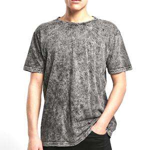 เสื้อยืดสตรีทแวร์สำหรับผู้ชายผ้าคอตตอนสีเรียบคอกลมสีไม่เหมือนกัน - Product Image 4