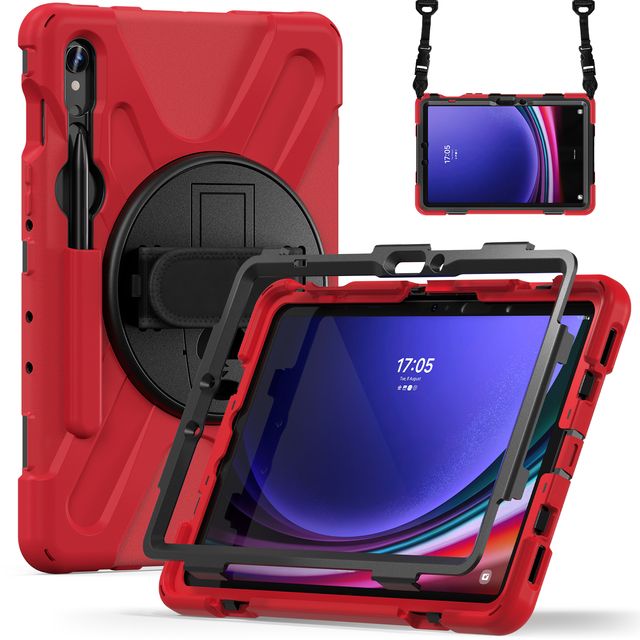 Rugged Tablet Protective Case Shockproof 360 Degree Adjustable Hand-strap for iPad Pro 13