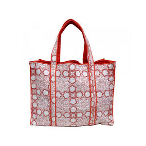 กระเป๋าผ้าบุนวมผ้าฝ้ายนุ่มมีกระเป๋ากระเป๋าพิมพ์ลายบล็อกมือกระเป๋าราตรี - Product Image 3