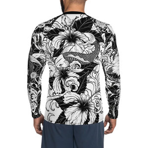 Protège-éruptions cutanées BJJ MMA à manches longues pour hommes, vêtement de compression, spandex, moulant, vêtements de gym personnalisés, vente en gros - Product Image 3