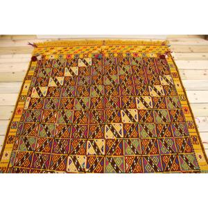 Tapis vintage, tapis de sol de 5,1 x 6,9 pieds, tapis turc en laine jaune camouflage - Product Image 3