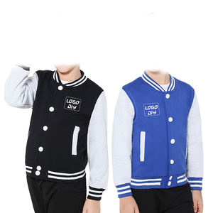 แจ็กเก็ตเบสบอลทีมโรงเรียนสำหรับผู้ชายแจ็คเก็ตบอมเบอร์มีกระดุมสำหรับใส่ได้ทั้งชายและหญิงสำหรับฤดูหนาว - Product Image 4