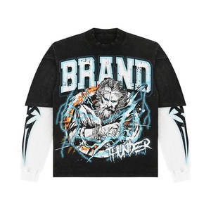 Camiseta estampada de algodón suave transpirable de estilo informal para hombre, Camiseta estampada de estilo callejero atemporal con estampado gráfico para hombre - Product Image 6