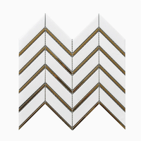 Mosaïque de marbre poli imperméable moderne pour salle de bain, villa, salon, sols et murs