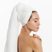 High Quality Organic Cotton Woven Plaid Customized Color Hair Turban Towel Quick Dry Water Absorbency Eco-Friendly Strong