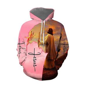 Conjuntos de sudaderas con capucha cristianas de alto rendimiento Ropa de calle personalizada Algodón en blanco Con capucha Ajuste suelto Calidad pesada Anti-Pilling Puff Impreso - Product Image 3