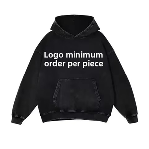 Sudadera Vintage para Hombre, 340g, Felpa, 100% Algodón, Estilo Lavado, Uniforme, Impresión de Logotipo, Sin Marca - Product Image 5