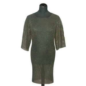 Cota de malla antigua Hauberk bruñida y pulida armadura de metal impresión offset artículo de regalo - Product Image 1