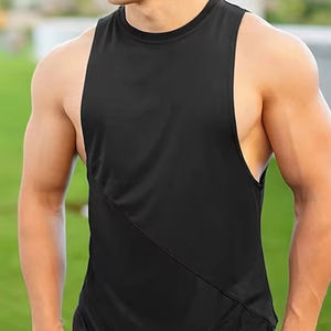 Latest Custom Logo Men's Gym Fitness Tank <b>Top</b> 100% Polyester Quick Dry Plus Size Knitted Weave Best Quality Pakistan Made - Product Image 1