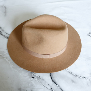 Unisex <b>Navy</b> Wool Fedora <b>Hat</b> Striped Wide Brim Adult 56-58CM Four Seasons Beach Model HN-3057 - Product Image 5