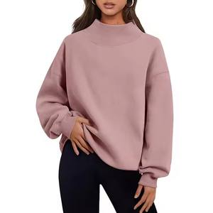 Sudadera clásica de cuello redondo de algodón 100% de ajuste relajado para mujer, ropa informal, tela transpirable, jersey para todas las estaciones, sudaderas - Product Image 4