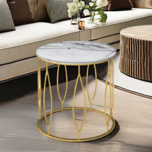 Vaisselle ronde en fer plaqué or élégante, impression en relief, finition polie - Design moderne et traditionnel pour la décoration de la maison et des mariages - Product Image 3