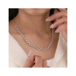 Modern Circle Pendant Necklace with Sparkling <b>Crystals</b> Stylish Jewelry for Women Daily Wear and Special Occasions - Product Image 3