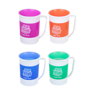 BPA-Free Printed <b>Plastic</b> Coffee Mug Two-Tone Reusable <b>Drinking</b> <b>Cup</b> Side Handle School Canteen Family Dining Tableware Bulk - Product Image 5