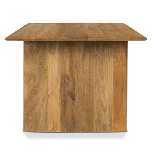 Table de salle à manger en bois de manguier massif, design simple et élégant, bords incurvés doux, pieds fins et durables, pour la maison et la cuisine - Product Image 3