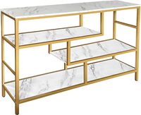 Nouvelle table console d'entrée au design haut de gamme, cadre en métal et dessus en marbre, table de foyer moderne pour hôtels, salon et couloir