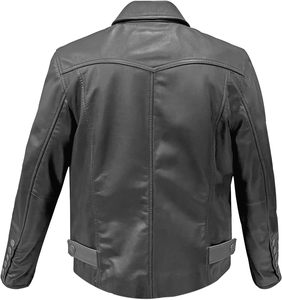 Veste en cuir de mouton pour femmes, fermeture à glissière avec rabat, 2 poches, veste en cuir noir de qualité supérieure pour plusieurs occasions - Product Image 3