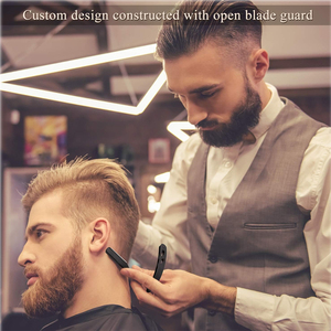Maquinillas de afeitar de barbero de borde recto, acero inoxidable, tijeras de salón de barberos negras personalizadas - Product Image 6