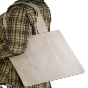 Bolso de mano de lona de algodón con logotipo personalizado ecológico Bolso grande de diseño ligero para viajes y compras con función lavable - Product Image 1