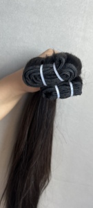 Extensiones de cabello humano de 30 pulgadas con estilo de cinta recta 100% virgen india, longitud estirada, resaltado de ondas, máquina negra Natural - Product Image 2