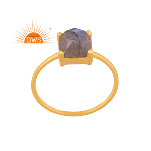 New Arrival Sterling Silver 18K Gold Plated Natural <b>Labradorite</b> Gemstone Stackable <b>Ring</b> Custom Jewelry Manufacturer - Product Image 1