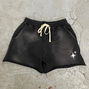 Short unisexe taille haute imprimé délavé à l'acide Short personnalisé personnalisable pour homme Streetwear Sport décontracté avec pompon motif uni - Product Image 4