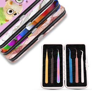 Latest Collection of Beautiful Lash Printed Magnetic Case For Eyelash Tweezers <b>Storage</b> Case Lash Tweezers With Custom Logo - Product Image 4