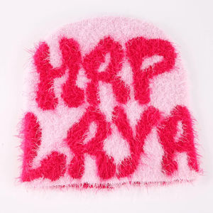 New Arrival Unisex Letter Knitted Acrylic Beanie <b>Hats</b> OEM Double Layer <b>Satin</b> <b>Lined</b> Thick & Warm Fancy Outdoor Streetwear Beanies - Product Image 4