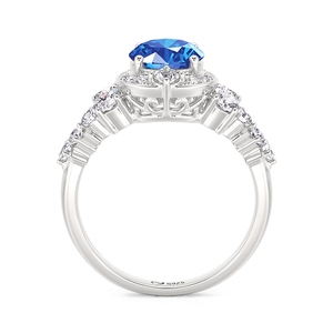 Bague de fiançailles Jeulia Classic Star and Moon en saphir naturel en platine - Product Image 3
